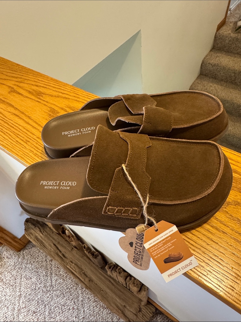 Project Cloud Brown Suede Memory Foam Mule